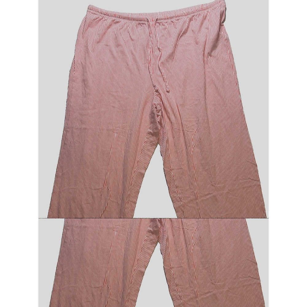 Lauren Ralph Lauren XL Monogram Striped Jersey Notched Collared Pink Pj Set - Picture 12 of 16